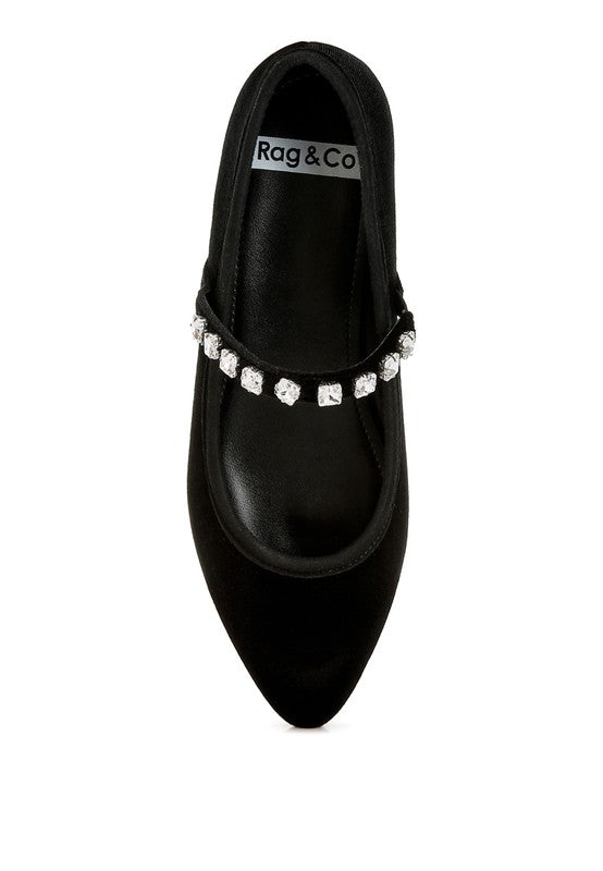Aralia Velvet Mary Jane Ballerinas - Tigbul's Variety Fashion Shop