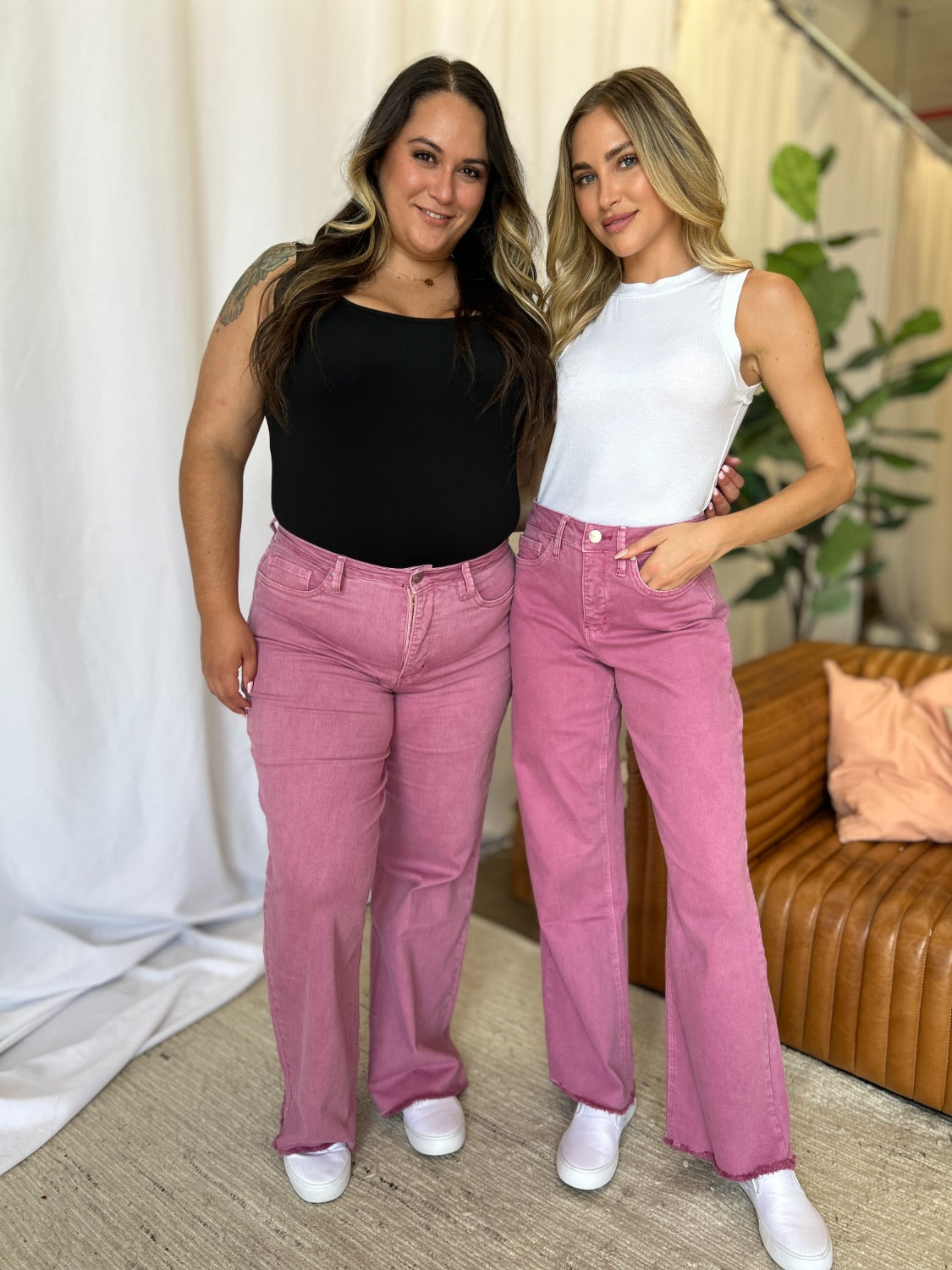 RFM Full Size High Rise Garment Dye Wide Leg Jeans - Tigbul's Variety Fashion Shop