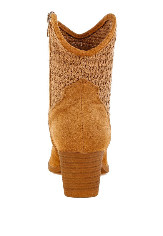 Bimmy Woven Pointy Western Boots - Tigbul's Variety Fashion Shop