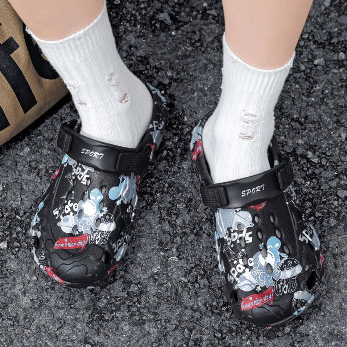 Men's Printed Platform Sandals - Tigbul's Variety Fashion Shop