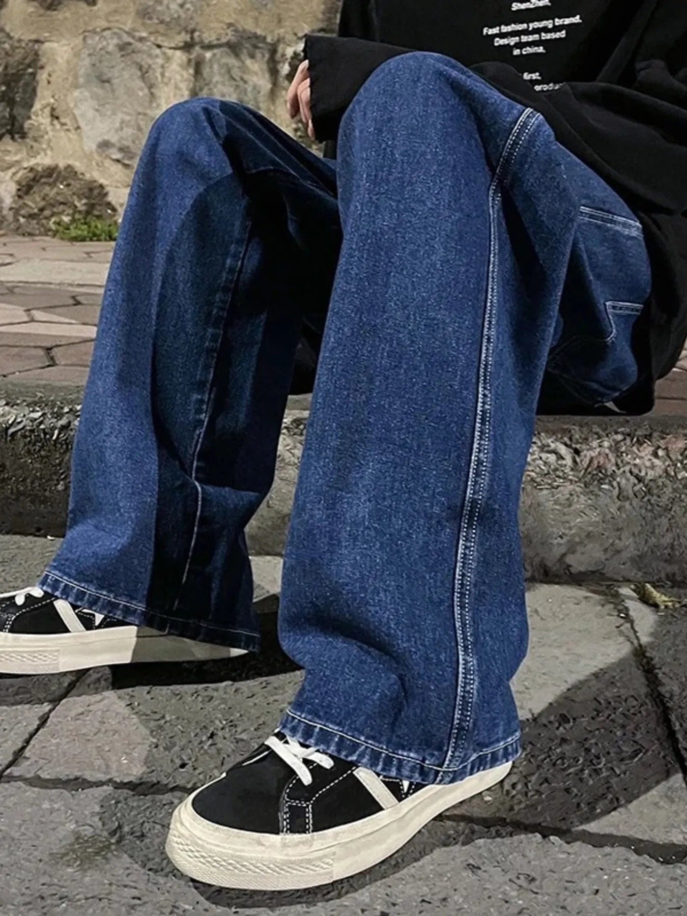 Men's Full Size Drawstring Wide Leg Jeans Plus Size - Tigbul's Variety Fashion Shop