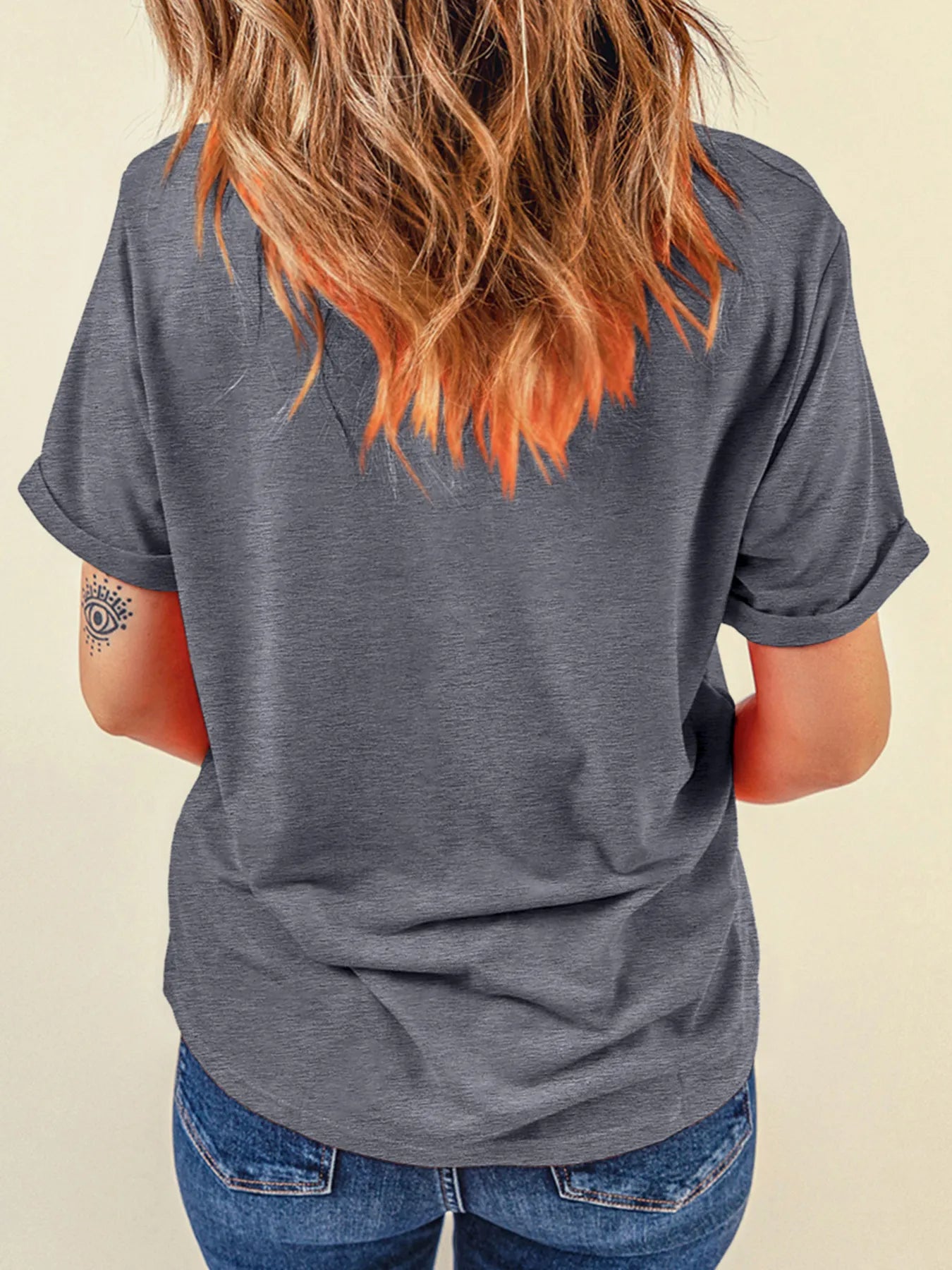 American Heart Graphic Round Neck T Shirt - Tigbul's Variety Fashion Shop