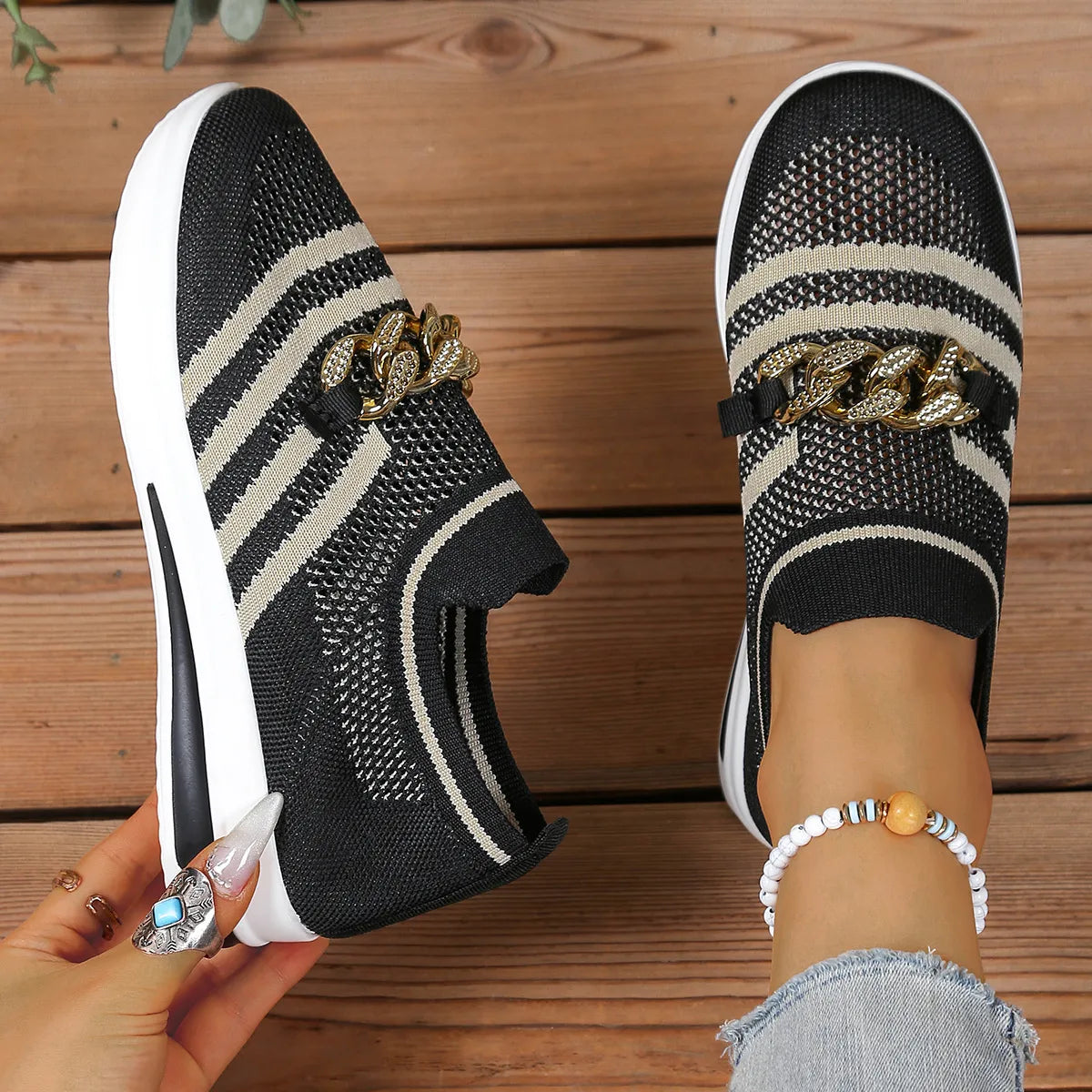 Breathable Mesh Round Toe Slip-Ons - Tigbul's Variety Fashion Shop