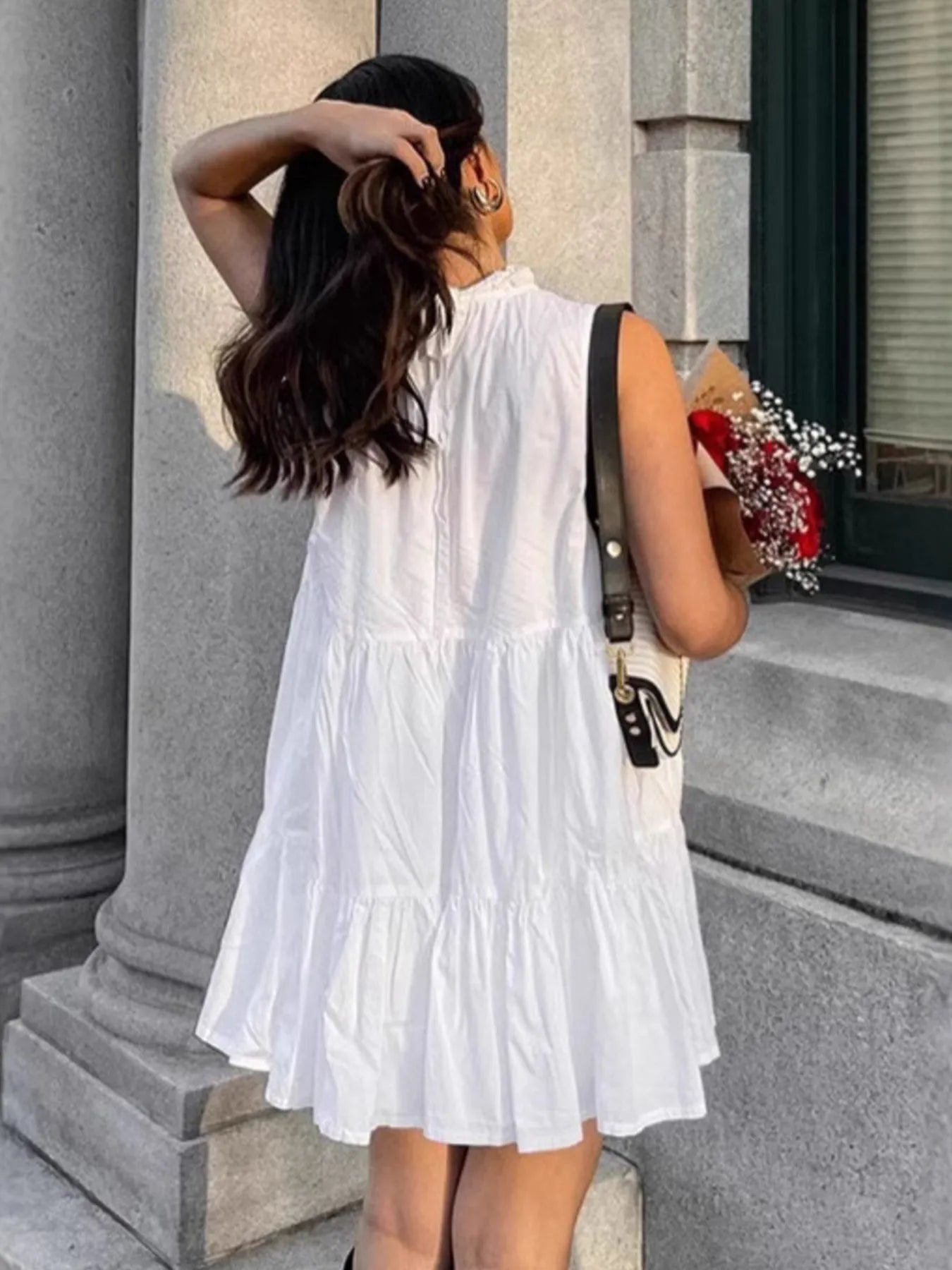 Tiered Sleeveless Summer Mini Dress - Tigbul's Variety Fashion Shop
