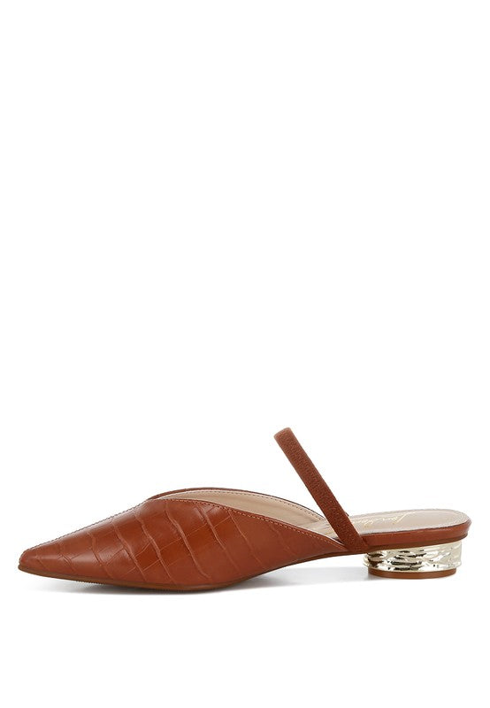 Renata Fantasy Heel Croco Mules - Tigbul's Variety Fashion Shop