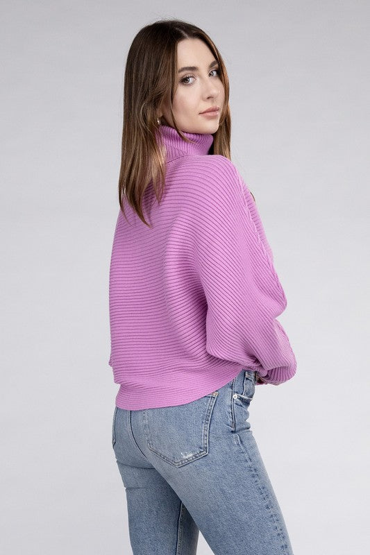 Viscose Dolman Sleeve Turtleneck Sweater - Tigbul's Variety Fashion Shop