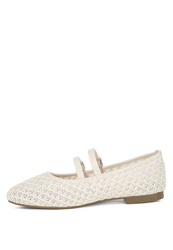 Warena Pin Buckle Strapped Ballerinas - Tigbul's Variety Fashion Shop