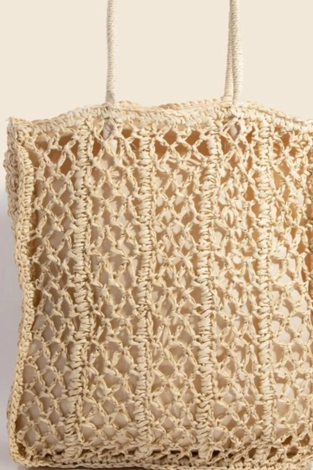 Ivory Intricate Braided Tote Bag - Tigbul's Variety Fashion Shop