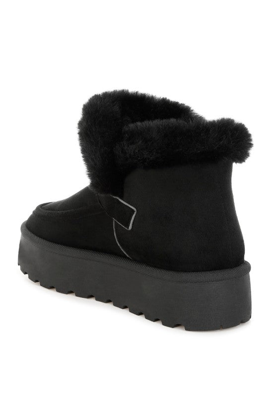 Linka Pin Buckle Detail Snow Boots - Tigbul's Variety Fashion Shop