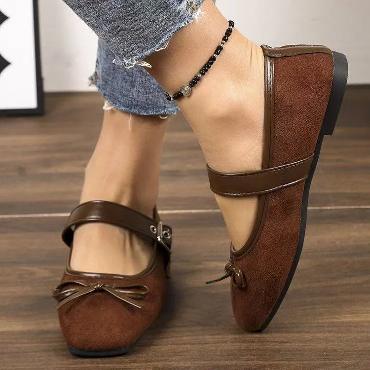 Bow Detail Mary Jane Flats - Tigbul's Variety Fashion Shop
