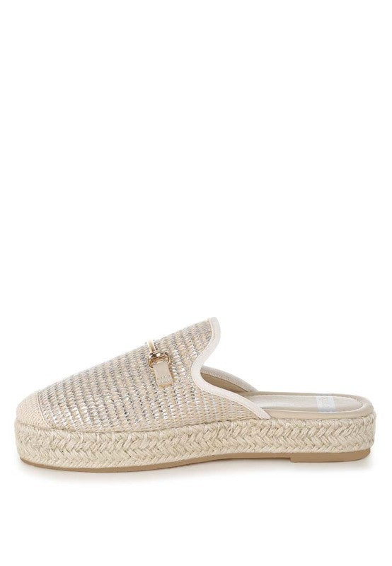 Marama Horsebit Embellished Raffia Mules - Tigbul's Variety Fashion Shop