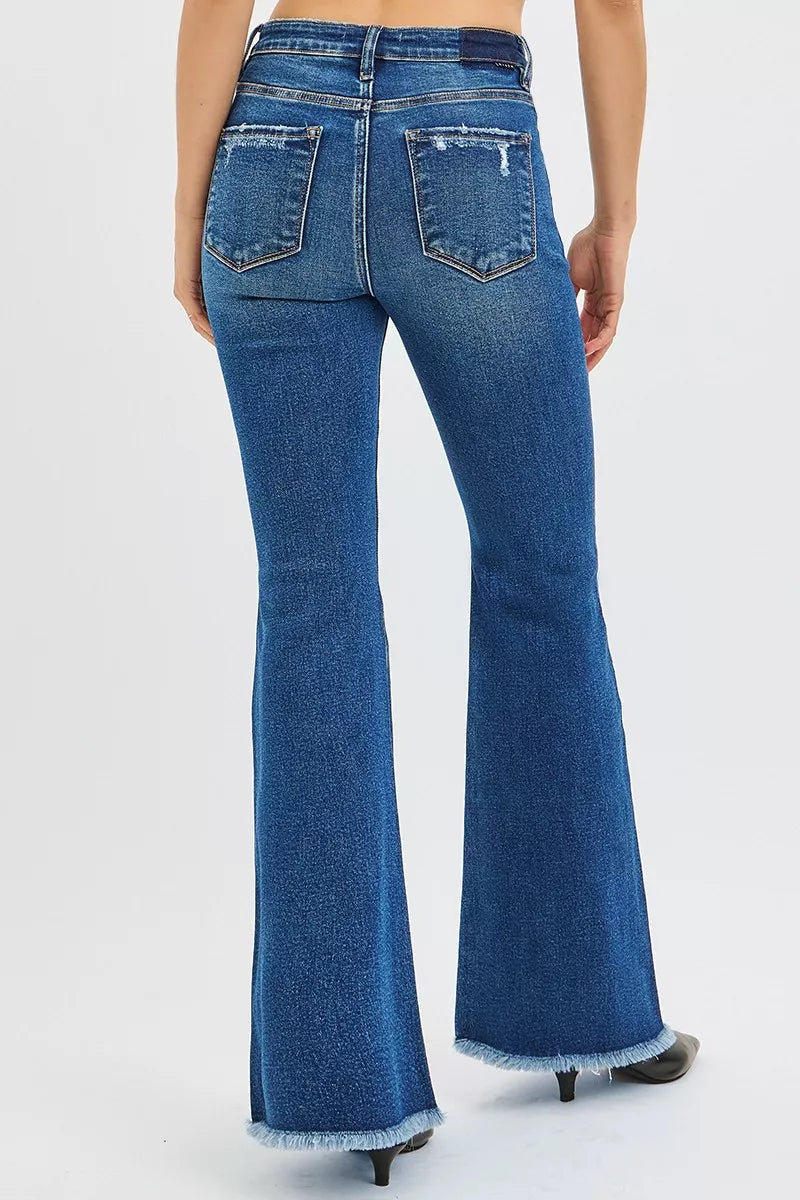 RISEN High Rise Flare Jeans - Tigbul's Variety Fashion Shop