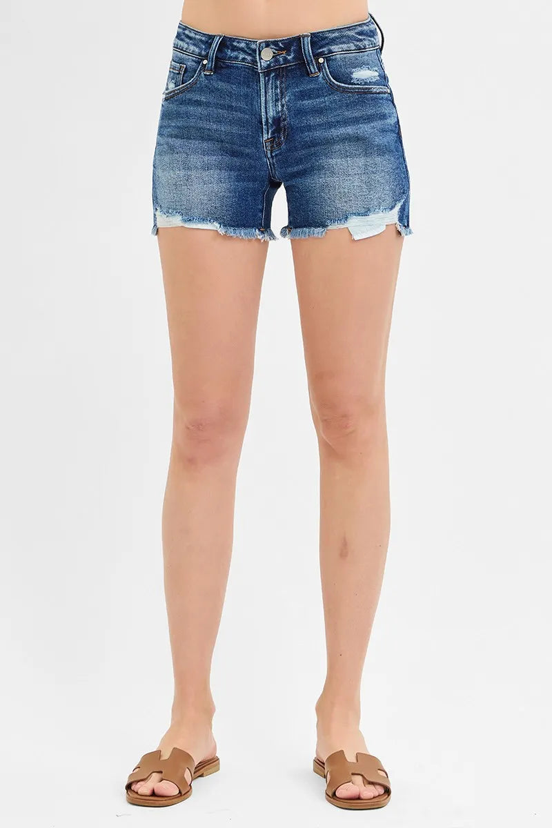 RISEN Low Rise Distressed Denim Shorts - Tigbul's Variety Fashion Shop