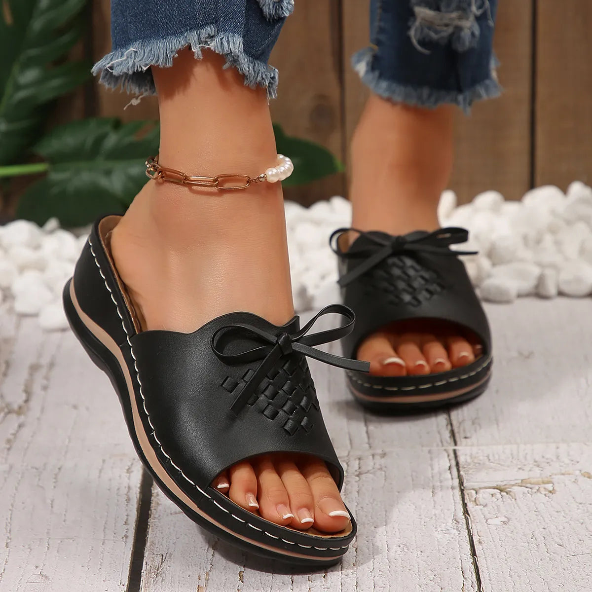 Open Toe Wedge Sandals - Tigbul's Variety Fashion Shop