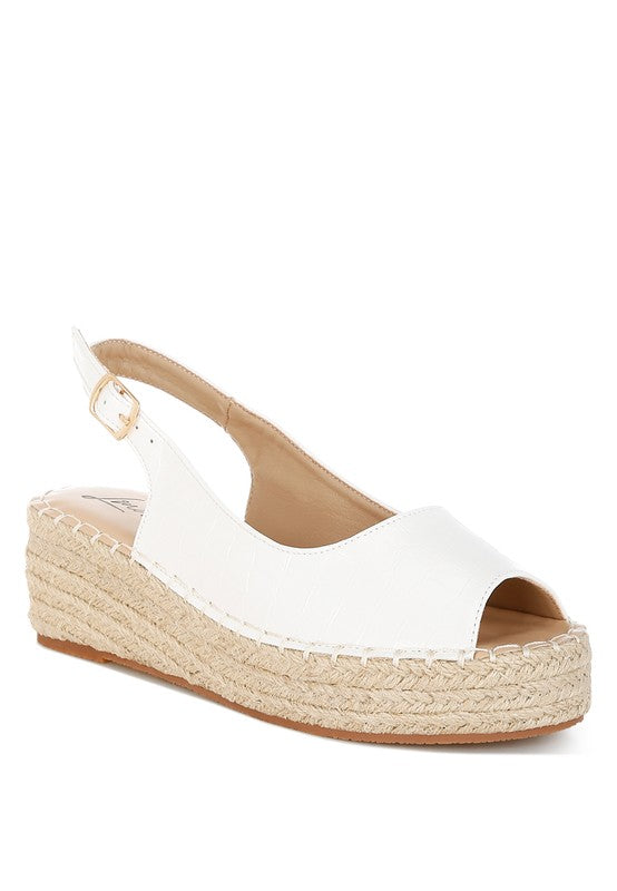 Yarael Croco Peep Toe Wedges - Tigbul's Variety Fashion Shop