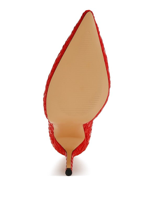 Lolita Woven Texture Stiletto Boot - Tigbul's Variety Fashion Shop