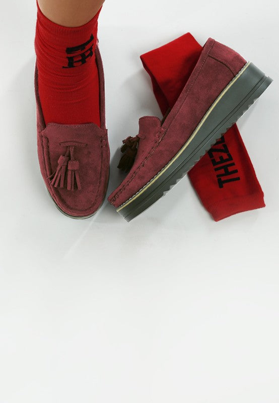 Daiki Platform Lug Sole Tassel Loafers - Tigbul's Variety Fashion Shop
