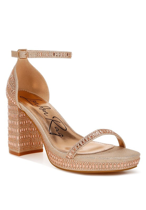 Ronan Rhinestones Embellished Block Sandals - Tigbul's Variety Fashion Shop