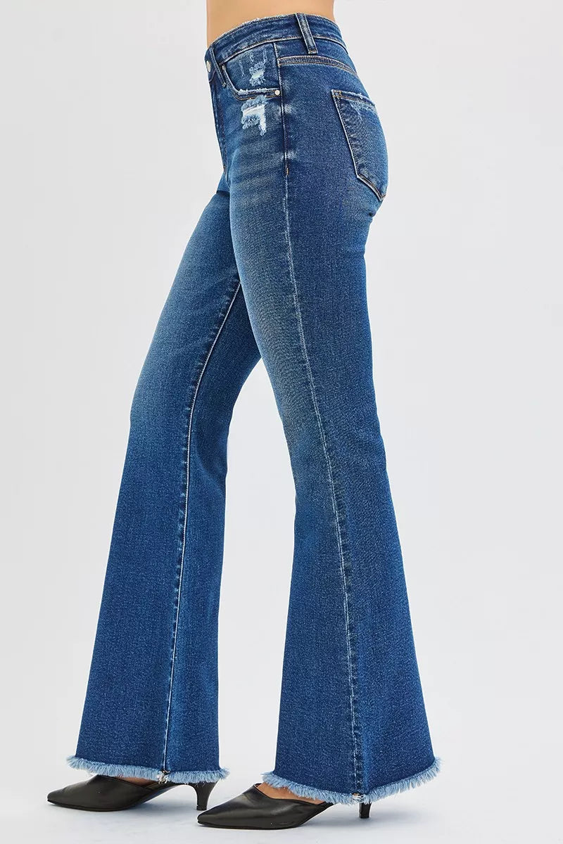 RISEN High Rise Flare Jeans - Tigbul's Variety Fashion Shop