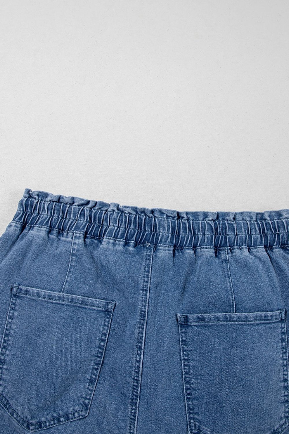 Drawstring High Waist Denim Shorts with Pockets - Tigbul's Variety Fashion Shop