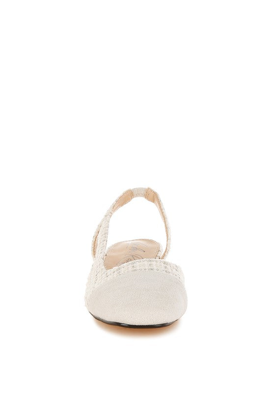 Karita Tweed Slingback Sandals - Tigbul's Variety Fashion Shop