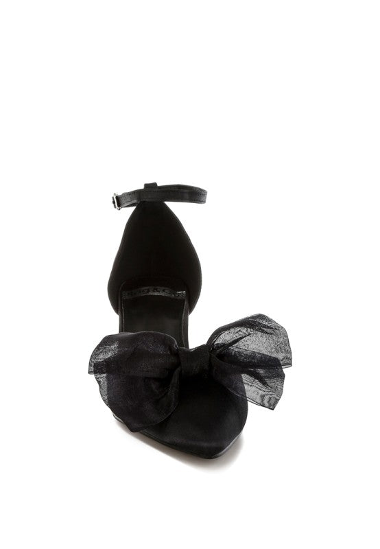 Cadell Bow Detail Satin Sandals - Tigbul's Variety Fashion Shop