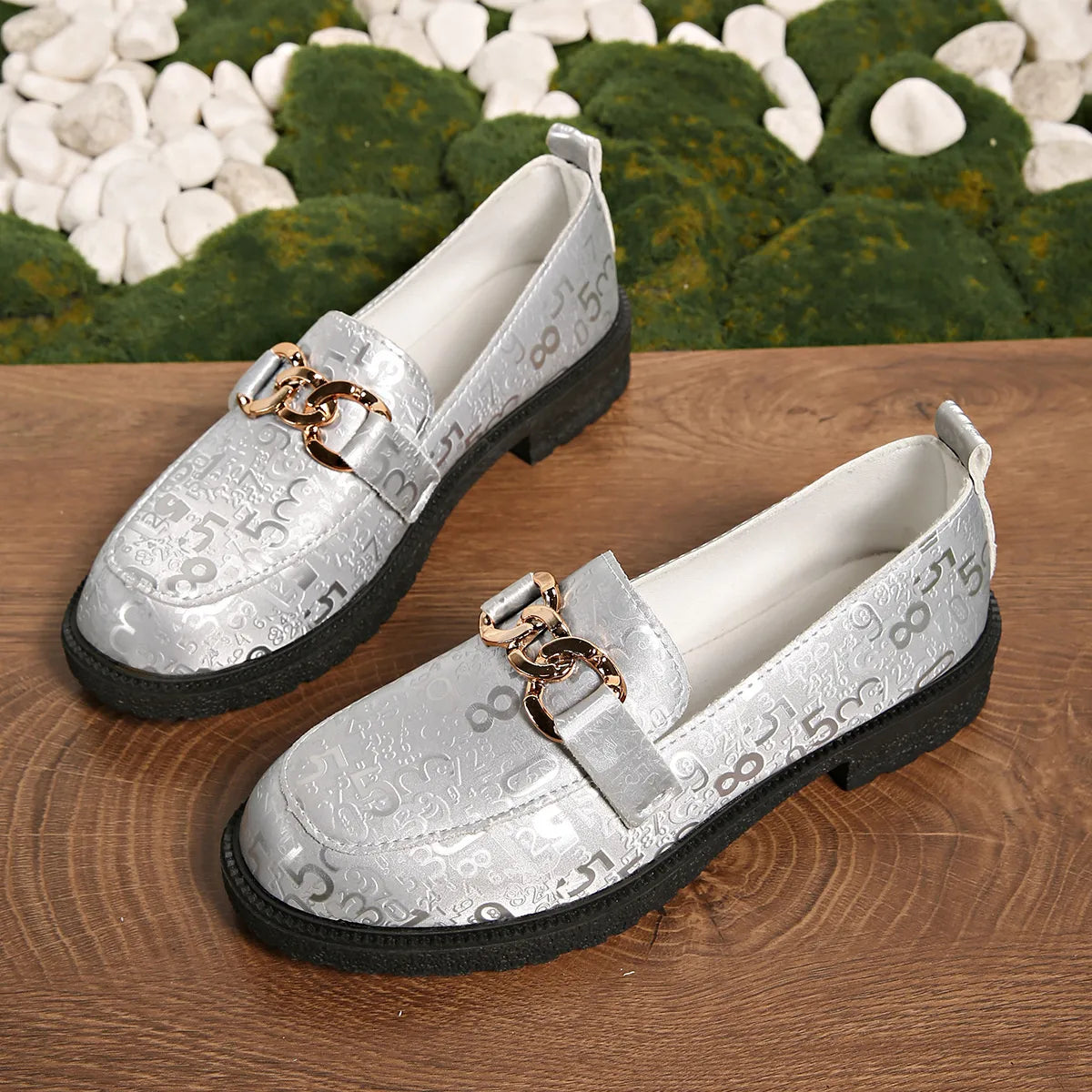 Round Toe Block Heels Loafers - Tigbul's Variety Fashion Shop