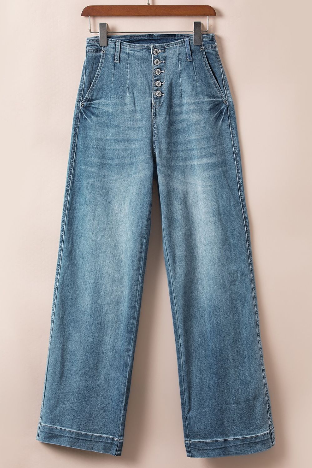 Button Fly High Waist Jeans - Tigbul's Variety Fashion Shop