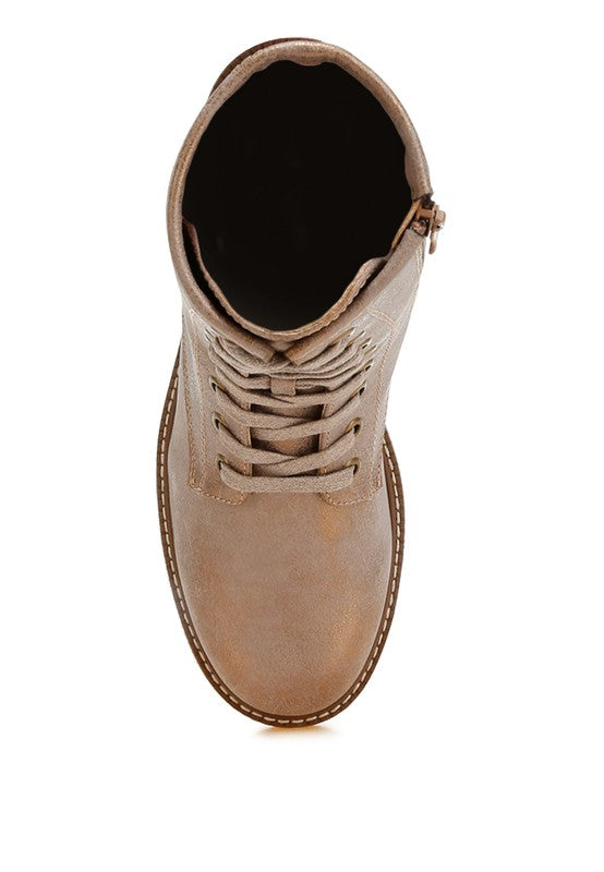Clover Faux Leather Lace Up Boots - Tigbul's Variety Fashion Shop