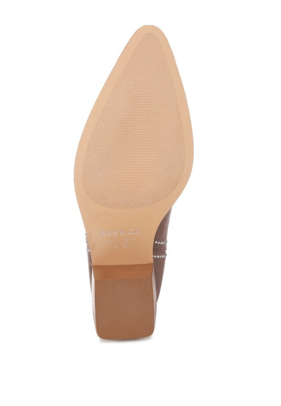 Latafa Rhinestones Embellished Cowboy Boots - Tigbul's Variety Fashion Shop