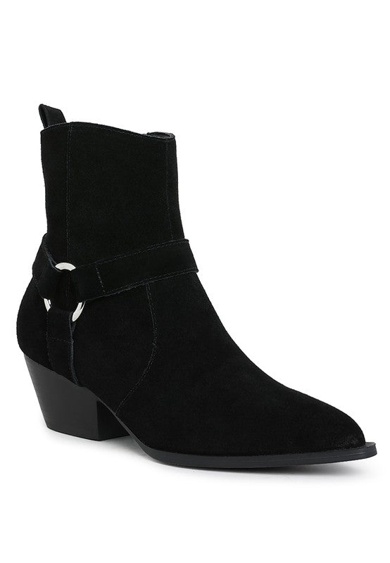 Jockey Harness Detail Ankle Boots - Tigbul's Variety Fashion Shop