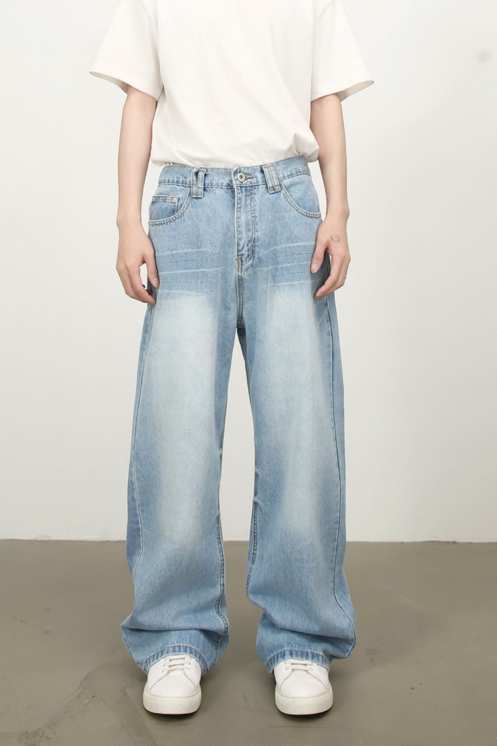 Men's Mid Rise Wide Leg Jeans with Pockets - Tigbul's Variety Fashion Shop
