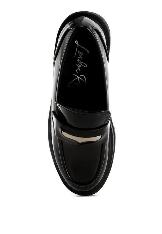 Gleam Stride Faux Leather Chunky Loafers - Tigbul's Variety Fashion Shop