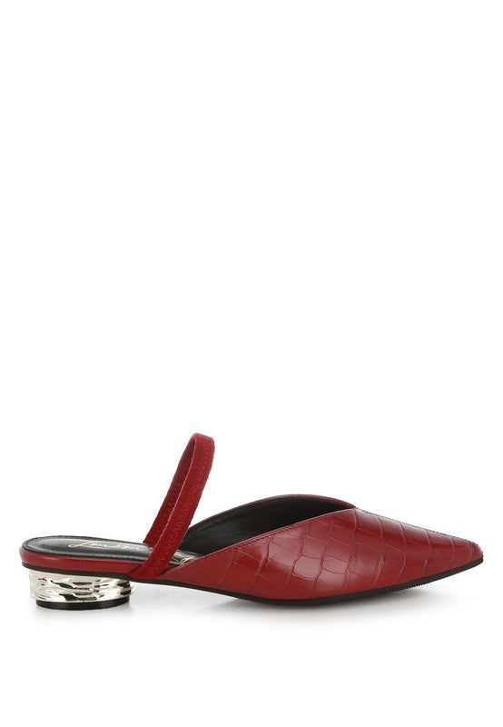 Renata Fantasy Heel Croco Mules - Tigbul's Variety Fashion Shop