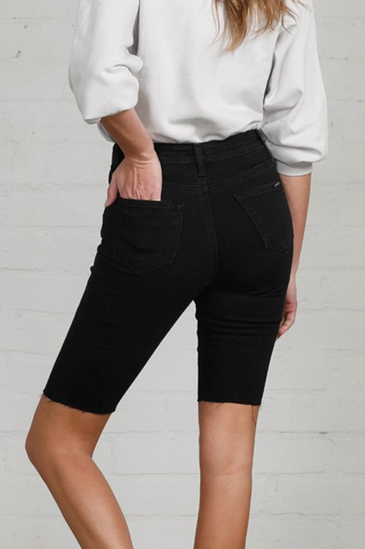 High Rise Denim Bike Shorts - Tigbul's Variety Fashion Shop