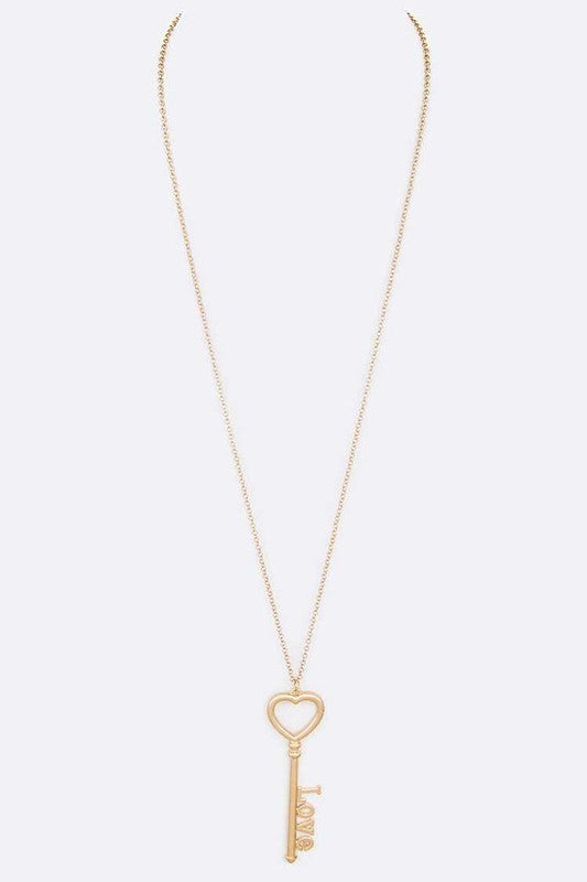 LOVE Key Pendant Necklace - Tigbul's Variety Fashion Shop