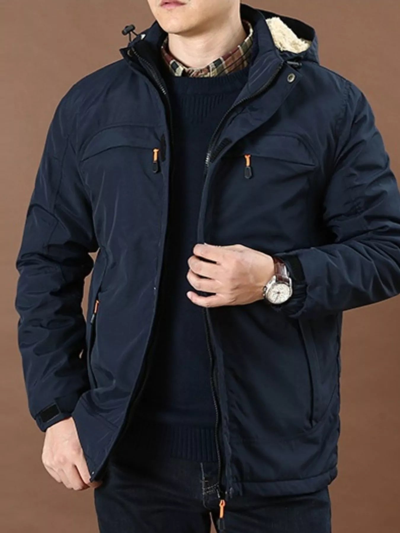 Men's Plus Size Warm Fleece Lined Hooded Jacket - Tigbul's Variety Fashion Shop