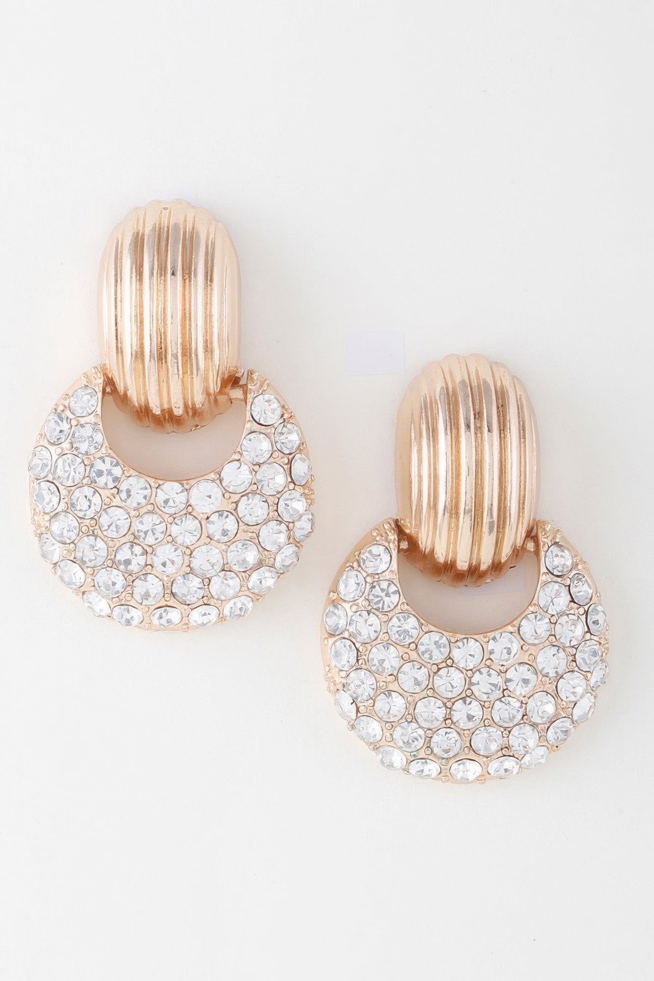 Modern Bejeweled Crescent Moon Earrings - Tigbul's Variety Fashion Shop