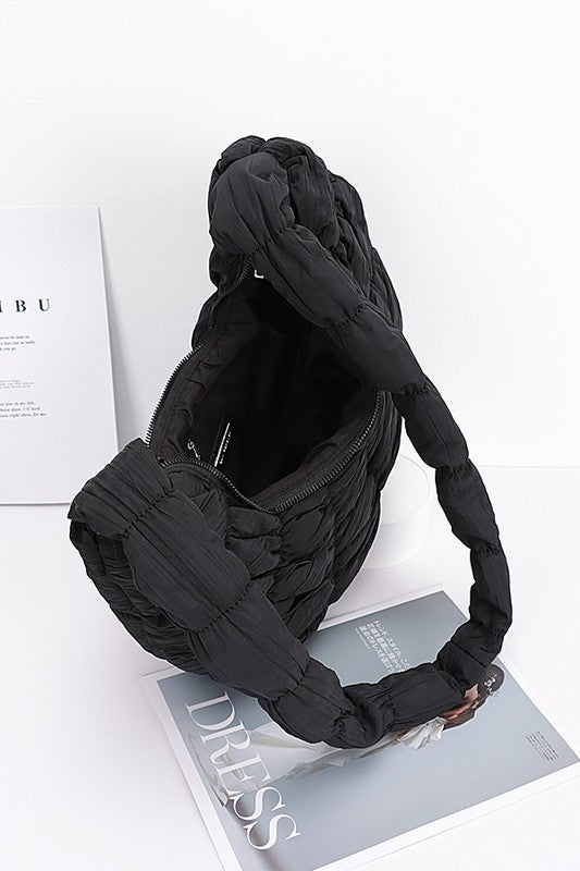 Quilted Puffer Oversize Hobo Bag - Tigbul's Variety Fashion Shop