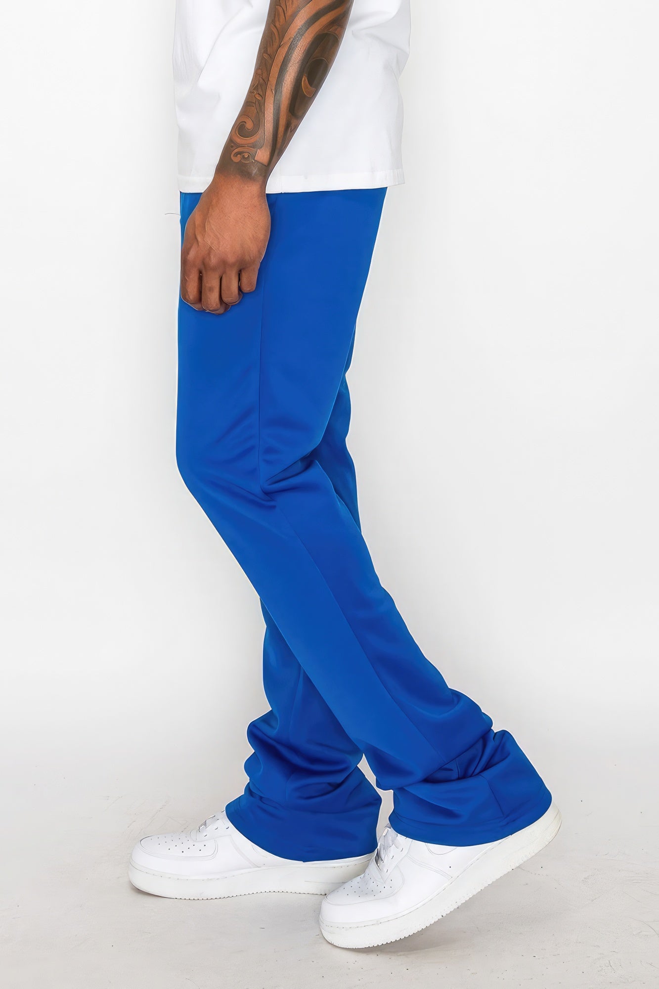 Solid Flare Stacked Track Pants - Tigbul's Variety Fashion Shop