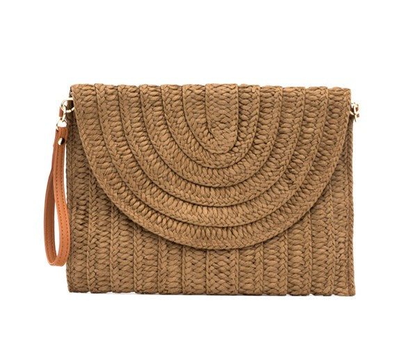 Straw Foldover Convertible Clutch - Tigbul's Variety Fashion Shop