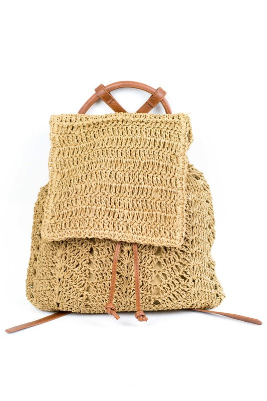 Woven Straw Backpack - Tigbul's Variety Fashion Shop