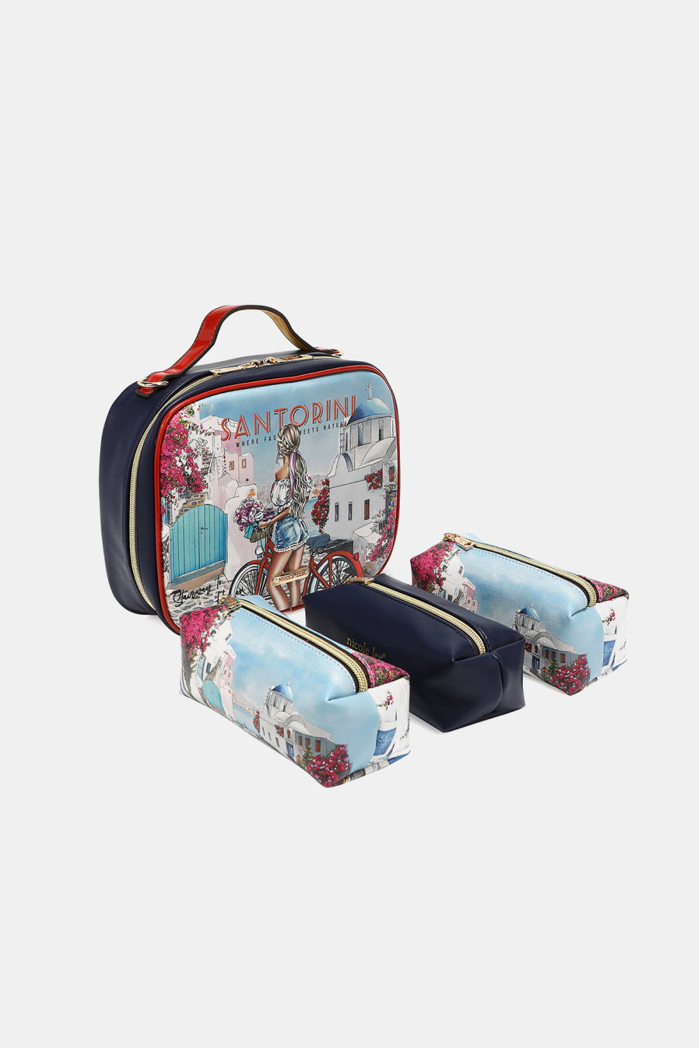 Nicole Lee USA Printed Handbag with Three Pouches - Tigbul's Variety Fashion Shop
