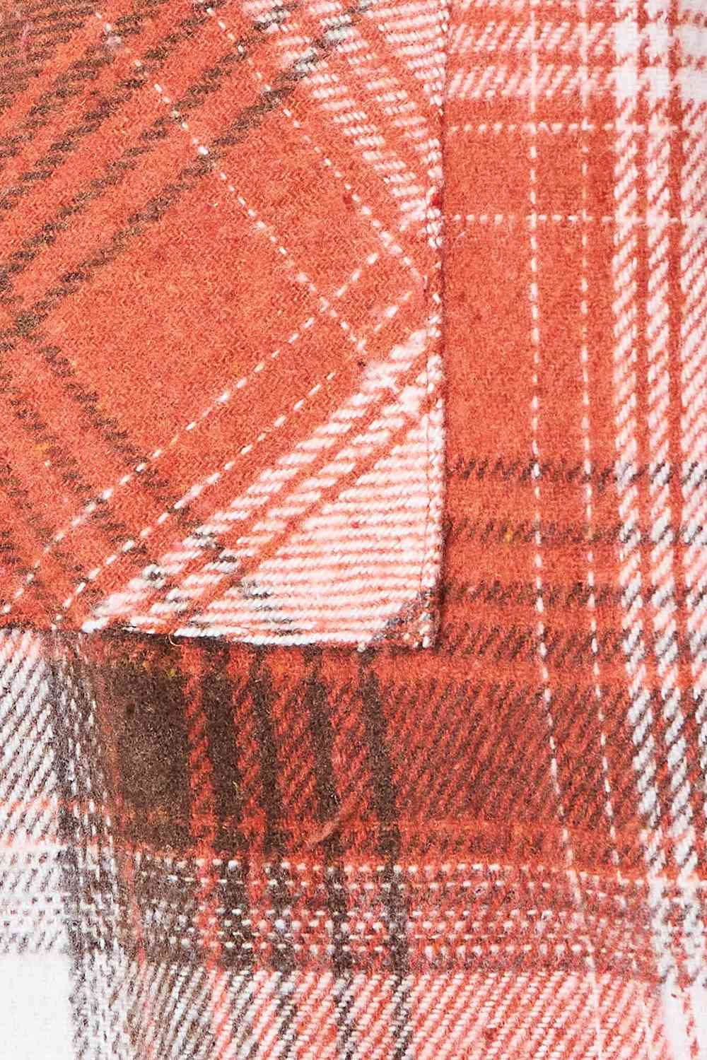 Double Take Plaid Collared Neck Long Sleeve Shirt - Tigbuls Variety Fashion