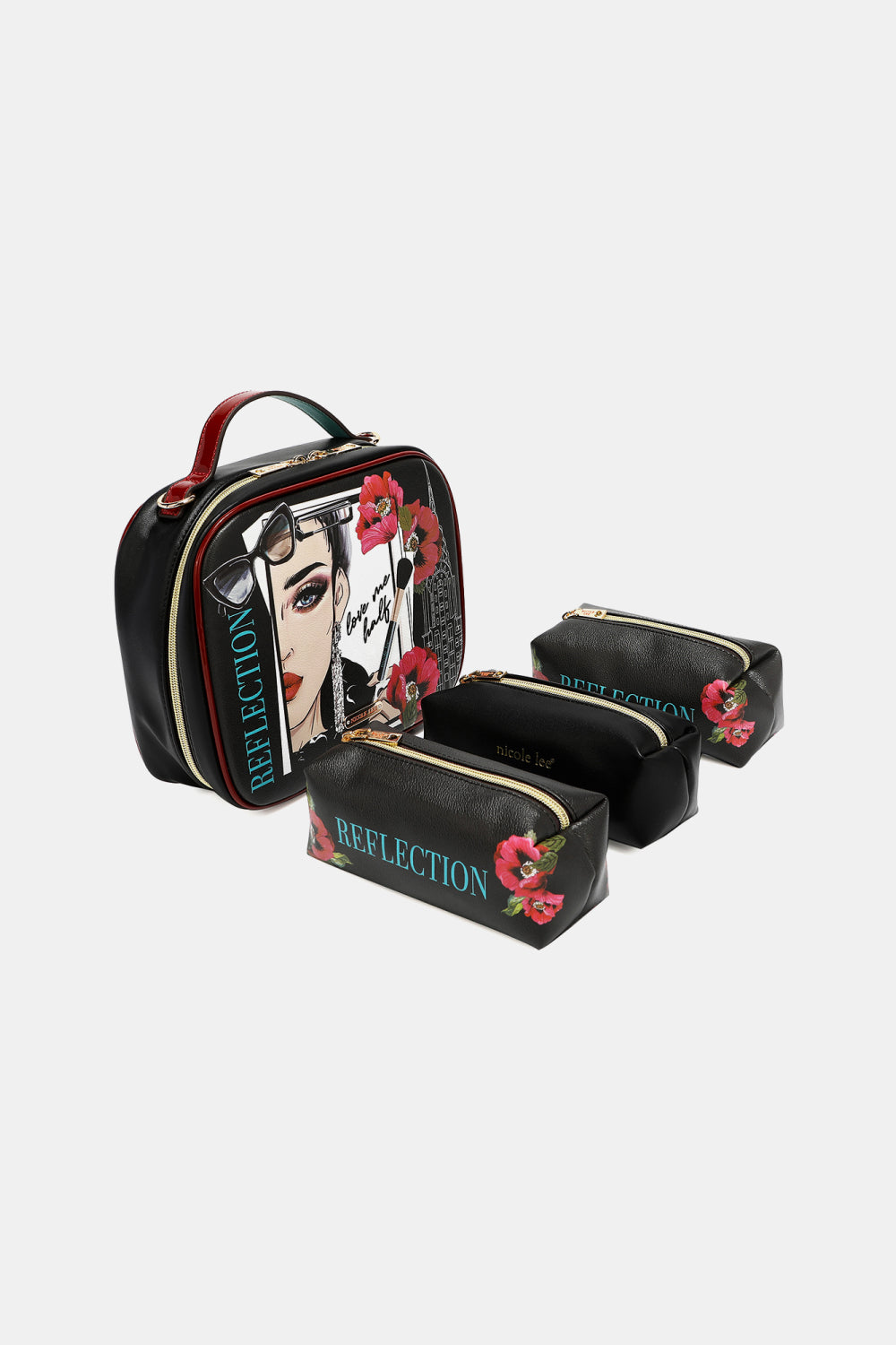 Nicole Lee USA Printed Handbag with Three Pouches - Tigbul's Variety Fashion Shop