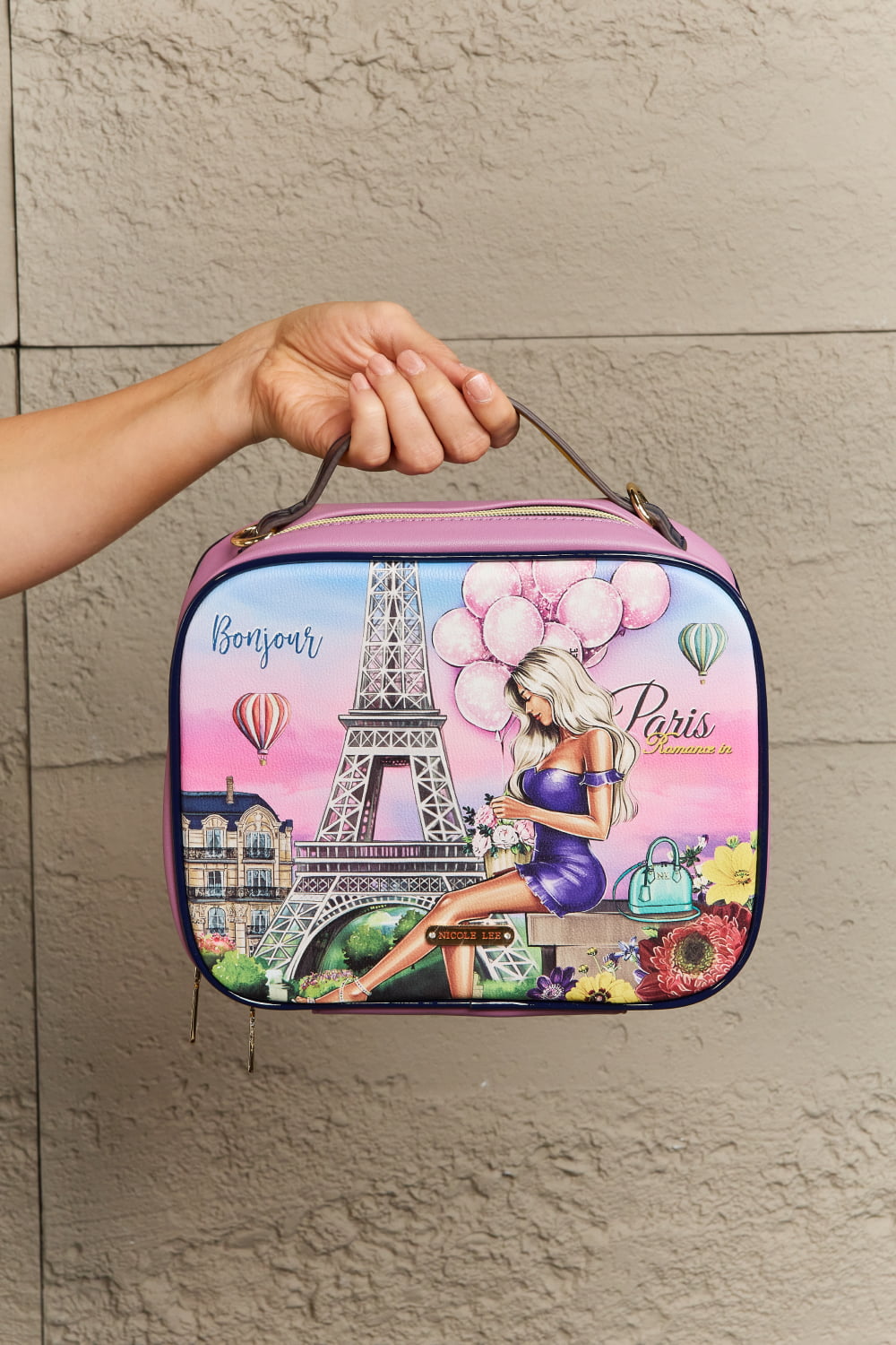 Nicole Lee USA Printed Handbag with Three Pouches - Tigbul's Variety Fashion Shop