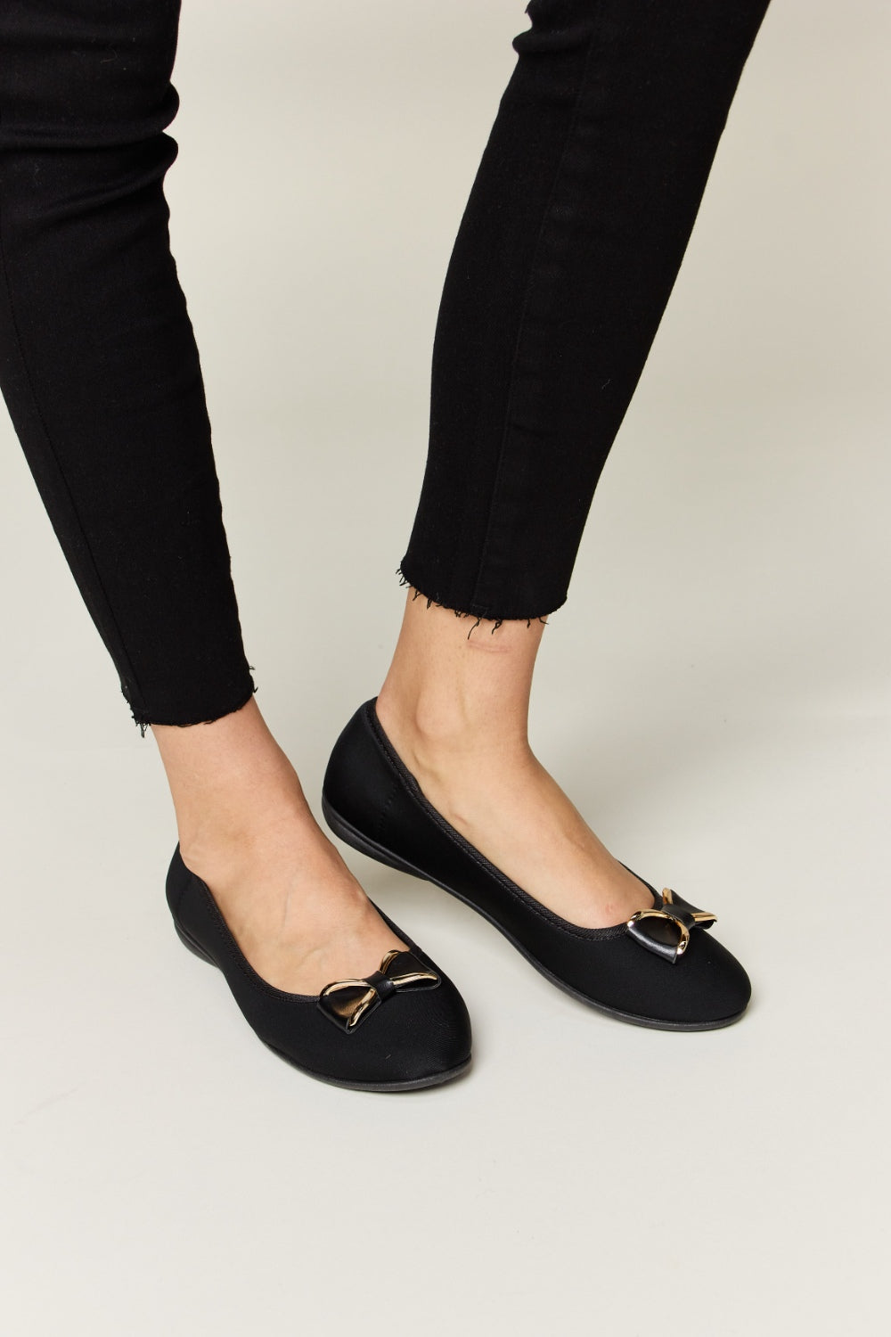 Charcoal Lycra Metal Buckle Flat Loafers - Tigbul's Variety Fashion Shop