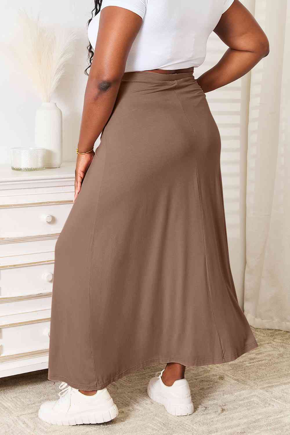 Soft Rayon Drawstring Waist Maxi Skirt Rayon - Tigbul's Variety Fashion Shop