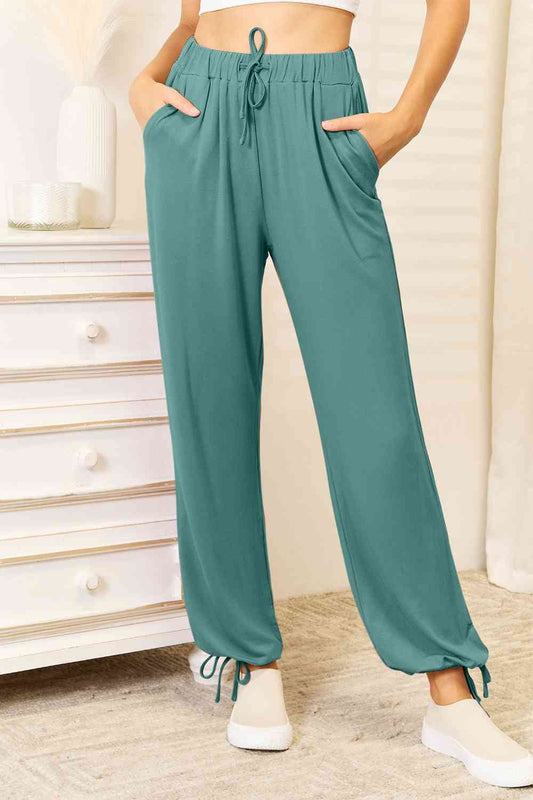 Basic Bae Full Size Soft Rayon Drawstring Waist Pants with Pockets - Tigbuls Variety Fashion
