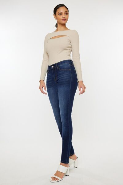 Kancan Mid Rise Gradient Skinny Jeans - Tigbul's Variety Fashion Shop